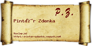 Pintér Zdenka névjegykártya